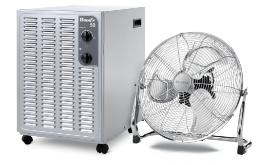 Foto unseres Woods Entfeuchter und DryFix Ventilator